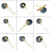 Hair Stick, Zinc Alloy, gold color plated & for woman 