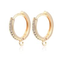 Cubic Zirconia Micro Pave Brass Earring, gold color plated, micro pave cubic zirconia, metallic color plated Approx 2mm 