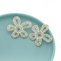 Acrylic Stud Earring, Zinc Alloy, with Acrylic, plated, fashion jewelry & for woman, golden, nickel, lead & cadmium free 