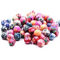 Round Polymer Clay Beads, DIY Random Color 
