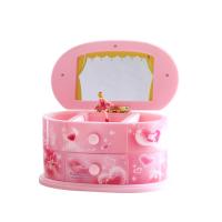 Music Box, Plastic, portable & with mirror & for children, pink 