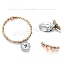 Perfume Aromatherapy Bracelet, 316L Stainless Steel, with leather cord, fashion jewelry & Unisex 