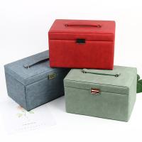 Multifunctional Jewelry Box, PU Leather, with Cloth, three layers & durable & with mirror 