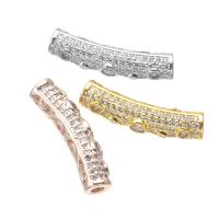 Brass Tube Beads, plated, DIY & micro pave cubic zirconia Approx 3mm 