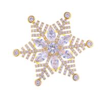 Cubic Zirconia Micro Pave Brass Pendant, Snowflake, plated, DIY & micro pave cubic zirconia 