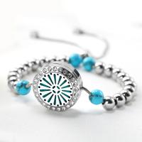 Perfume Aromatherapy Bracelet, Stainless Steel, with turquoise, fashion jewelry 