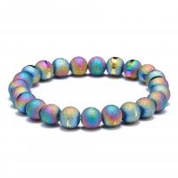 Agate Bracelets, colorful plated, Unisex, 8mm Approx 7.5 Inch 
