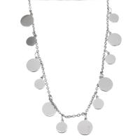 Stainless Steel Jewelry Necklace, with 2 inch extender chain, for woman, silver color  1.5mm Approx 17 Inch 