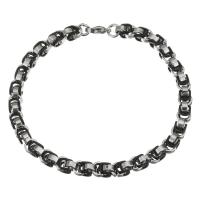 Stainless Steel Chain Bracelets, for woman, black, 5.5mm Approx 8.5 