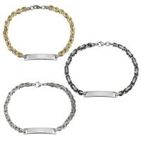 Stainless Steel Chain Bracelets, plated, Unisex 5mm Approx 8.5 Inch 