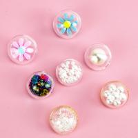 Acrylic Button Findings, Round, Washable  