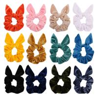 Bunny Ears Hair Scrunchies, Velvet, durable & elastic & bowknot design & for woman 