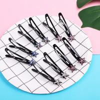 Hair Snap Clips, Zinc Alloy, stoving varnish, durable & for woman & with rhinestone 64mm 