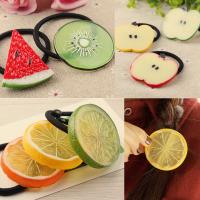 Ponytail Holder, Resin, with Rubber Band, durable & fruit design & for woman 52mm 