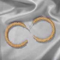 Zinc Alloy Hoop Earring, plated, fashion jewelry & for woman, yellow, nickel, lead & cadmium free 