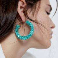 boucles d'oreilles cerceau en alliage zinc, Acrylique, avec alliage de zinc, bijoux de mode & pour femme, plus de couleurs à choisir, Vendu par paire