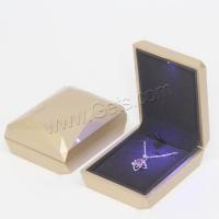 Plastic Necklace Box, with Velveteen, with LED light 