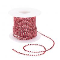 Laiton strass griffe chaîne, avec cristal, bijoux de mode & pour femme, plus de couleurs à choisir, 2mm Vendu par bobine