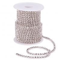 Brass Rhinestone Cup Chain, fashion jewelry & for woman & with rhinestone 4mm 