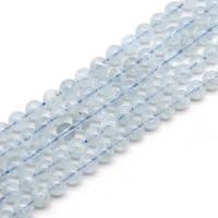 Aquamarine Beads, Round, polished & DIY Approx 15 Inch 