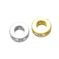 Brass Spacer Beads, plated, DIY & micro pave cubic zirconia 7mm 