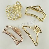 Hair Claw Clips, Zinc Alloy, with Plastic Pearl, plated & hollow 50mm 