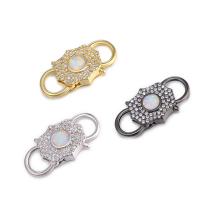 Fashion Carabiner Key Ring, Brass, plated, DIY & micro pave cubic zirconia 
