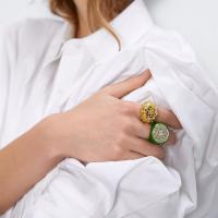 Rhinestone Zinc Alloy Finger Ring, plated, fashion jewelry & with rhinestone nickel, lead & cadmium free 