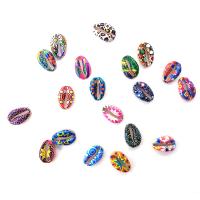 Fancy Printing Shell Beads, durable & fashion jewelry, mixed colors, 20-25mmuff0c14-16mmuff0c5-7mm 