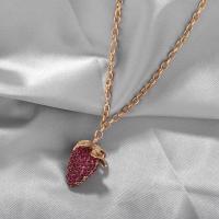 Rhinestone Zinc Alloy Necklace, Strawberry, plated, fashion jewelry & for woman & with rhinestone, nickel, lead & cadmium free 