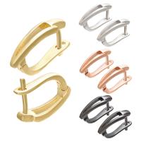 Brass Lever Back Earring Component, plated, hollow 