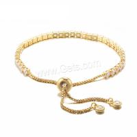 Cubic Zirconia Brass Bracelets, plated, Adjustable & micro pave cubic zirconia & for woman 