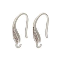 Brass Hook Earwire, plated, DIY & micro pave cubic zirconia Approx 1.5mm [