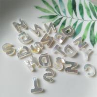 Natural White Shell Beads, Alphabet Letter, plated, random style & DIY, white Approx 