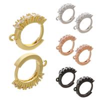 Brass Huggie Hoop Earring Finding, plated, DIY & micro pave cubic zirconia 