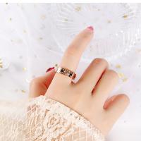 Cubic Zirconia anillo de dedo de acero inoxidable, Joyería & diverso tamaño para la opción & para mujer & con circonia cúbica, más colores para la opción, Vendido por UD