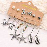 Zinc Alloy Earring Set, Stud Earring & earring, with Cotton Thread, plated, fashion jewelry & for woman nickel, lead & cadmium free 