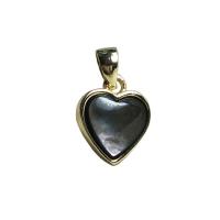 Zinc Alloy Jewelry Pendants, Shell, with Zinc Alloy, Heart, gold color plated, DIY 9.4mm 