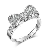 Кубическое цирконовое латунное кольцо, Латунь, с кубический цирконий, ювелирные изделия моды, серебряный, 1.8CM, продается PC
