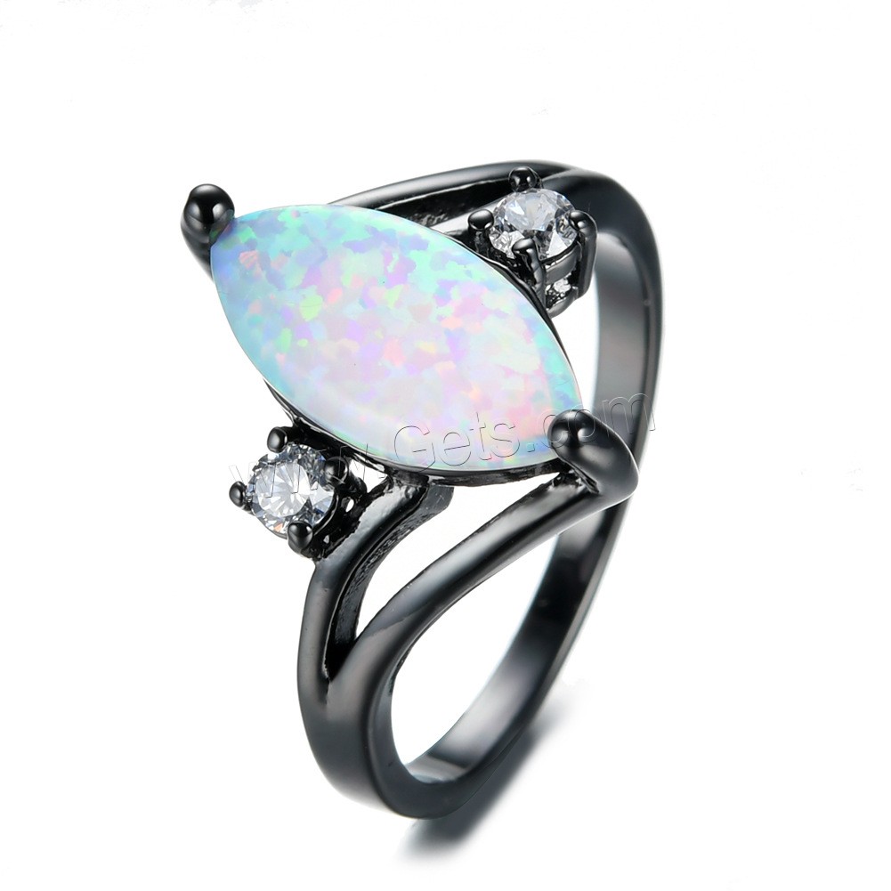 Cubic Zircon Brass Finger Ring, with Opal, plated, different size for choice & different styles for choice, more colors for choice, Sold By PC
