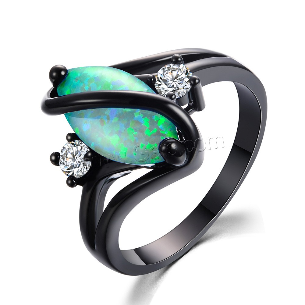Zirkonia Messing Finger Ring, mit Opal, plattiert, verschiedene Größen vorhanden & verschiedene Stile für Wahl, keine, verkauft von PC