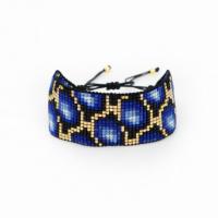 Glass Seed Beads Bracelets, Seedbead, fashion jewelry, blue, 13cmx2.7cm 