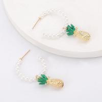 Zinc Alloy Drop Earring, with Plastic Pearl, plated, fashion jewelry & for woman nickel, lead & cadmium free 