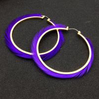 Zinc Alloy Hoop Earring, with Feather, plated, fashion jewelry & for woman nickel, lead & cadmium free 