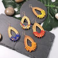 Zinc Alloy Drop Earring, with Rattan, plated, fashion jewelry & for woman nickel, lead & cadmium free 