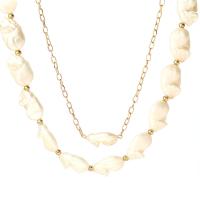 Zinc Alloy Necklace, necklace, with Plastic Pearl, plated, 2 pieces & fashion jewelry & for woman, nickel, lead & cadmium free 