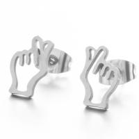 Zinc Alloy Stud Earring, Hand, plated, fashion jewelry & for woman nickel, lead & cadmium free 