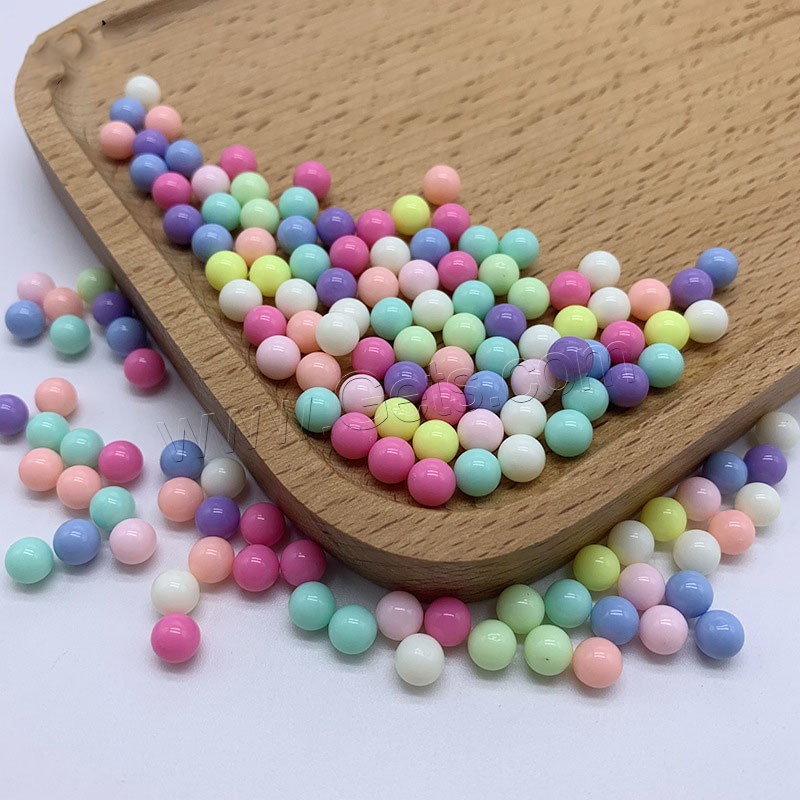 Perles acryliques nature, Acrylique, Rond, DIY & normes différentes pour le choix, plus de couleurs à choisir, 500sol/sac, Vendu par sac