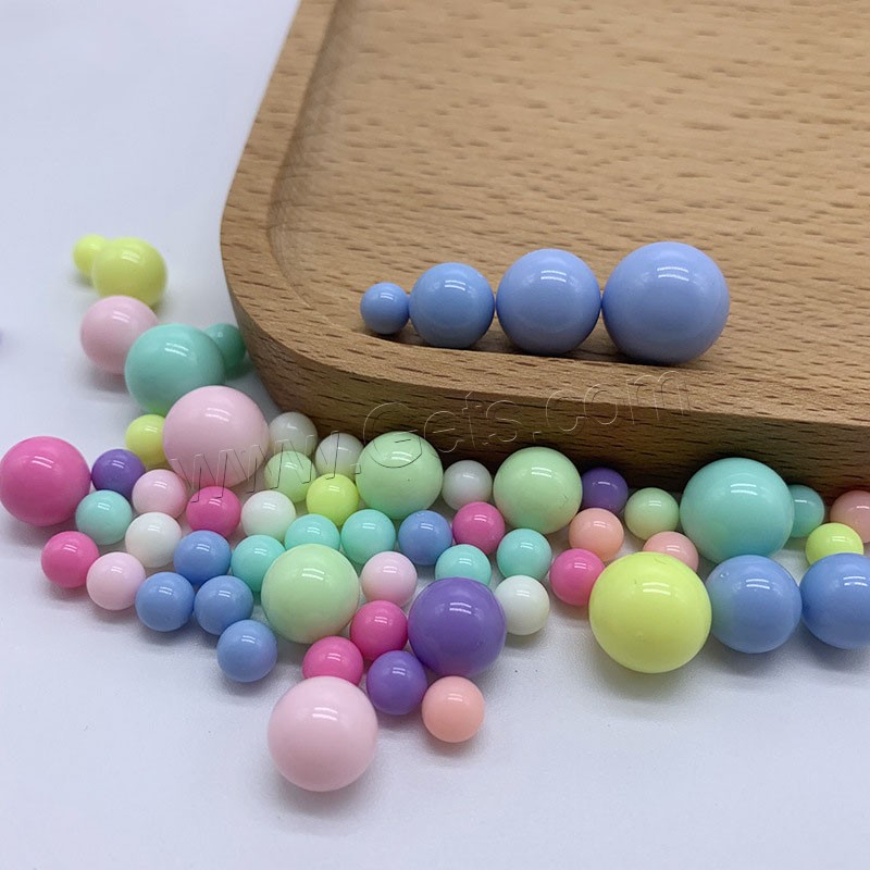 Perles acryliques nature, Acrylique, Rond, DIY & normes différentes pour le choix, plus de couleurs à choisir, 500sol/sac, Vendu par sac
