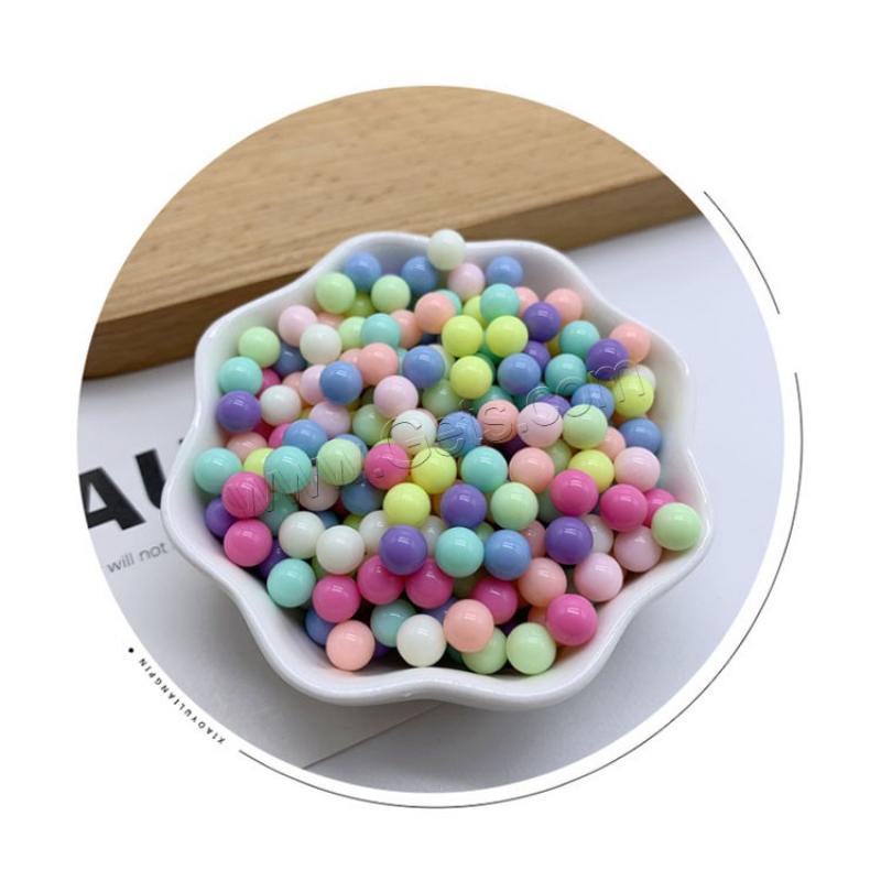 Solid Color Acrylic Beads, Round, DIY & different size for choice, more colors for choice, 500G/Bag, Sold By Bag